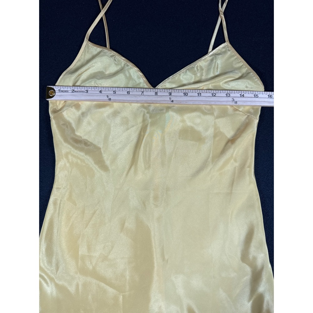 Laundry by Shelli Segal Yellow 100% Silk Midi Slip Dress V-Neck Size 6 - Picture 5 of 10